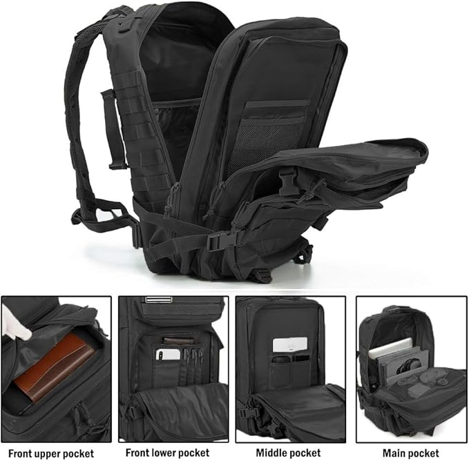 Sac à dos tactique 50 litre noir 2