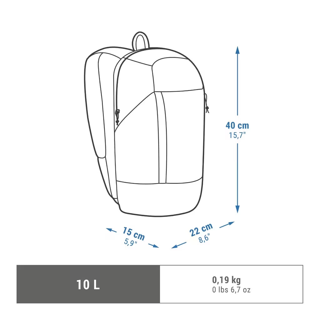 Sac à dos de randonnée 10L, NH100 Arpenaz noir