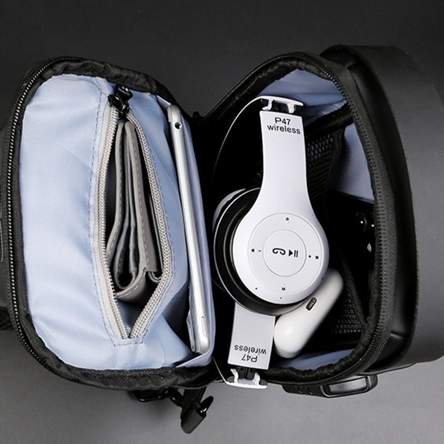 Sacoche Antivol Multi poches Chargement USB imperméable