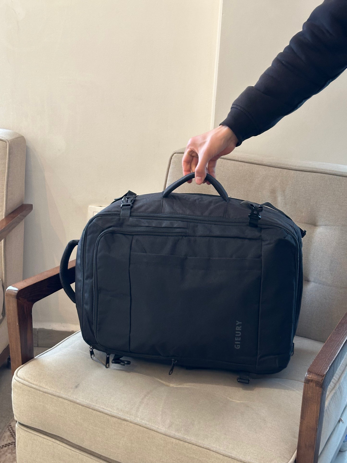 -GIEURY sac dos voyage extensible 50L -